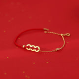 Golden Coin Red Rope Bracelet Festive Jewelry