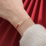 Golden Coin Red Rope Bracelet Festive Jewelry