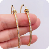 Golden Zircon Alloy Electroplating Earrings for Women