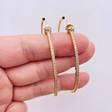 Golden Zircon Alloy Electroplating Earrings for Women
