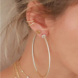 Golden Zircon Alloy Electroplating Earrings for Women