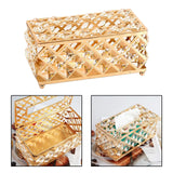 Golden Crystal Tissue Rectangle -Decorative Tissue Holder