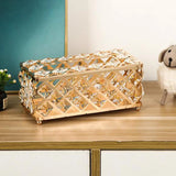 Golden Crystal Tissue Rectangle -Decorative Tissue Holder