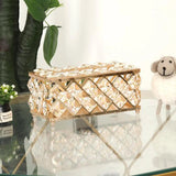 Golden Crystal Tissue Rectangle -Decorative Tissue Holder