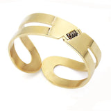 CC Shaped Stainless Steel Hollow Bangle Jewelry