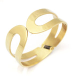 CC Shaped Stainless Steel Hollow Bangle Jewelry