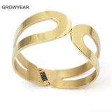 CC Shaped Stainless Steel Hollow Bangle Jewelry