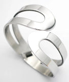 CC Shaped Stainless Steel Hollow Bangle Jewelry