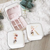 Golden Dead Leaves Letters Jewelry Boxes Organizer Display Travel Jewelry Case