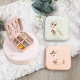 Golden Dead Leaves Letters Jewelry Boxes Organizer Display Travel Jewelry Case