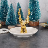 Golden Deer Head Jewelry Plate Organizer
