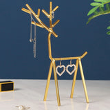Golden Deer Jewelry Display Stand Necklace Earrings Organizer