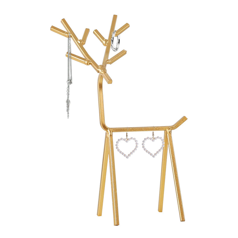 Golden Deer Jewelry Display Stand Necklace Earrings Organizer
