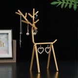 Golden Deer Jewelry Display Stand Necklace Earrings Organizer