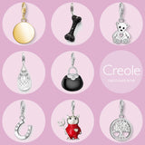 925 Sterling Silver Teddy Bear Water Drop Pendant