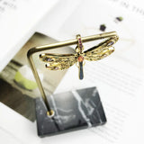 Golden Dragonfly Pendant, Spring Jewelry 925 Sterling Silver Bohemia Gift