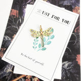 Golden Dragonfly Pendant, Spring Jewelry 925 Sterling Silver Bohemia Gift