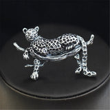 Golden Enamel Leopard Brooches for Women Animal Pins Coat Accessories
