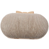 Golden Metal Bow Clutch Bag Evening Purse