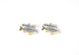 Golden Fish Novelty Copper Cuff Links