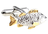 Golden Fish Novelty Copper Cuff Links