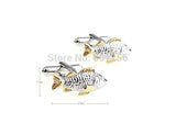 Golden Fish Novelty Copper Cuff Links