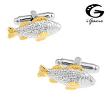 Golden Fish Novelty Copper Cuff Links