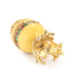 Golden Flowers Faberge-Egg Hand Painted Trinket Box