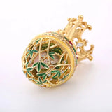 Golden Flowers Faberge-Egg Hand Painted Trinket Box