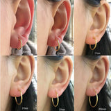 Gold Round Circle Earrings Hoops 925 Sterling Silver