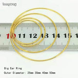 Gold Round Circle Earrings Hoops 925 Sterling Silver