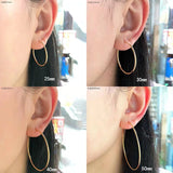 Gold Round Circle Earrings Hoops 925 Sterling Silver