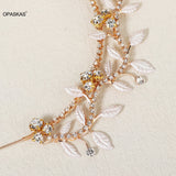 Golden Hairband Hairpin Wedding Hair Accessories Rhinestone Pearls