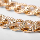 Golden Highlights Cable Chain Necklace Girl Ladies Jewelry Gift