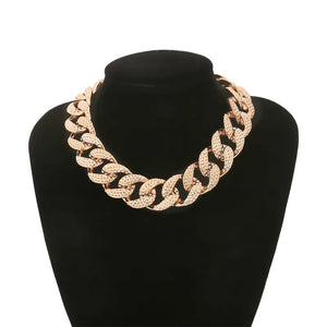 Golden Highlights Cable Chain Necklace Girl Ladies Jewelry Gift