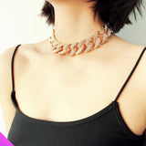 Golden Highlights Cable Chain Necklace Girl Ladies Jewelry Gift