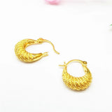 Golden Hoop Earrings Geometry Jewelry For Women Retro Girl Earrings Gift