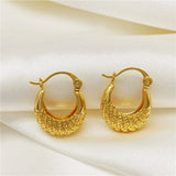 Golden Hoop Earrings Geometry Jewelry For Women Retro Girl Earrings Gift