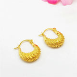 Golden Hoop Earrings Geometry Jewelry For Women Retro Girl Earrings Gift