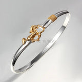 Golden Horse Bracelet Women Girl Charm Silver Bangle Jewelry