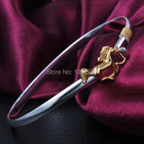 Golden Horse Bracelet Women Girl Charm Silver Bangle Jewelry