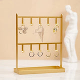 Golden Jewelry Stand Earring Hook Display Stand Necklace Hanger