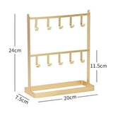 Golden Jewelry Stand Earring Hook Display Stand Necklace Hanger