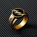 Golden Lightning Men Rings Stainless Steel Hip Hop Plated Class