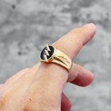 Golden Lightning Men Rings Stainless Steel Hip Hop Plated Class