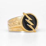 Golden Lightning Men Rings Stainless Steel Hip Hop Plated Class