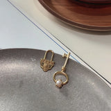 925 Silver Key Stud Earrings with Pearls - Prom Jewelry Gift