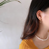 925 Silver Key Stud Earrings with Pearls - Prom Jewelry Gift