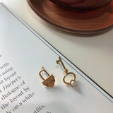 925 Silver Key Stud Earrings with Pearls - Prom Jewelry Gift