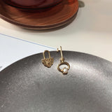 925 Silver Key Stud Earrings with Pearls - Prom Jewelry Gift